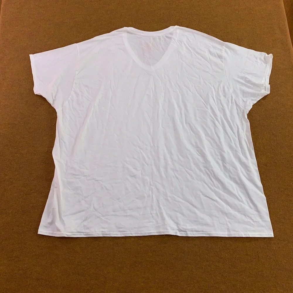 Hanes Mens 3XB White Ultimate Soft Breathable Tagless V-Neck T-Shirt 4 Pack New